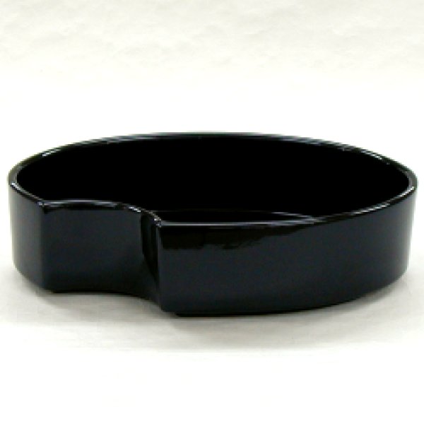 画像1: 華道用 水盤花器 黒色 (1)
