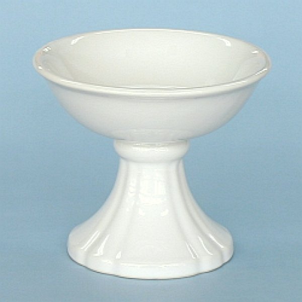 画像1: 華道用花器 カップ形コンポート 白色 (1)