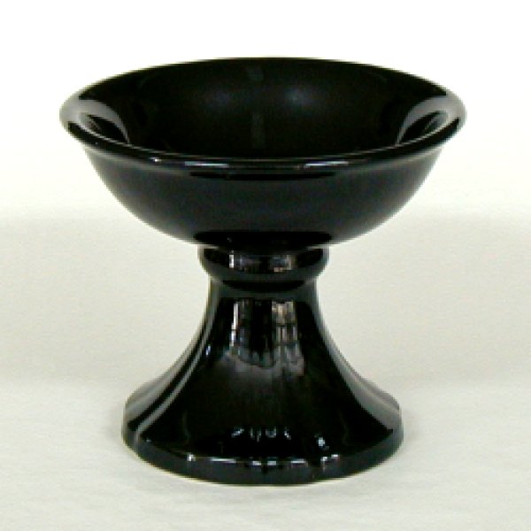 画像1: 華道用花器 カップ形コンポート 黒色 (1)