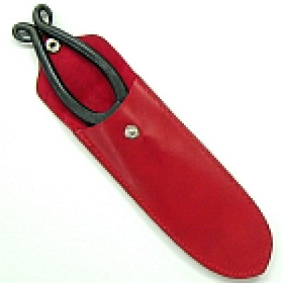 画像1: 華道用品 本皮 花鋏ケース（わらび手鋏用） 赤色