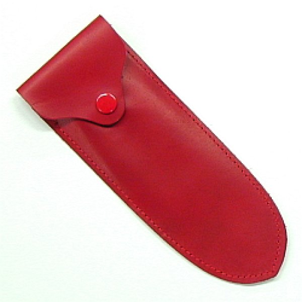 画像1: 華道用品 本皮 花鋏ケース（わらび手鋏用） 赤色 (1)