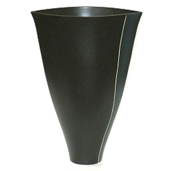 画像1: 華道用 コンポート花器 黒色 (1)