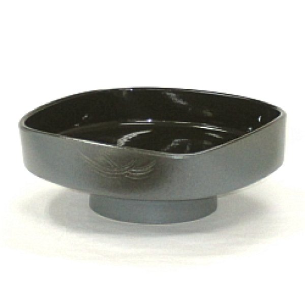 画像1: 華道用 コンポート花器 灰色 (1)