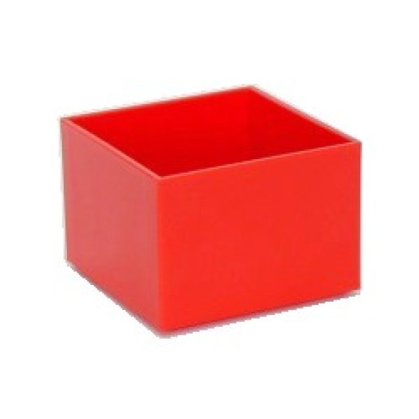 画像1: プラスチック ミニ花器 四角 赤色 (1)