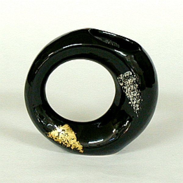 画像1: ミニ変形花器 黒色 (1)